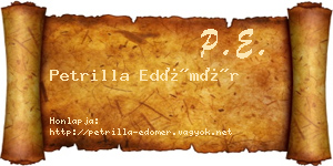 Petrilla Edömér névjegykártya